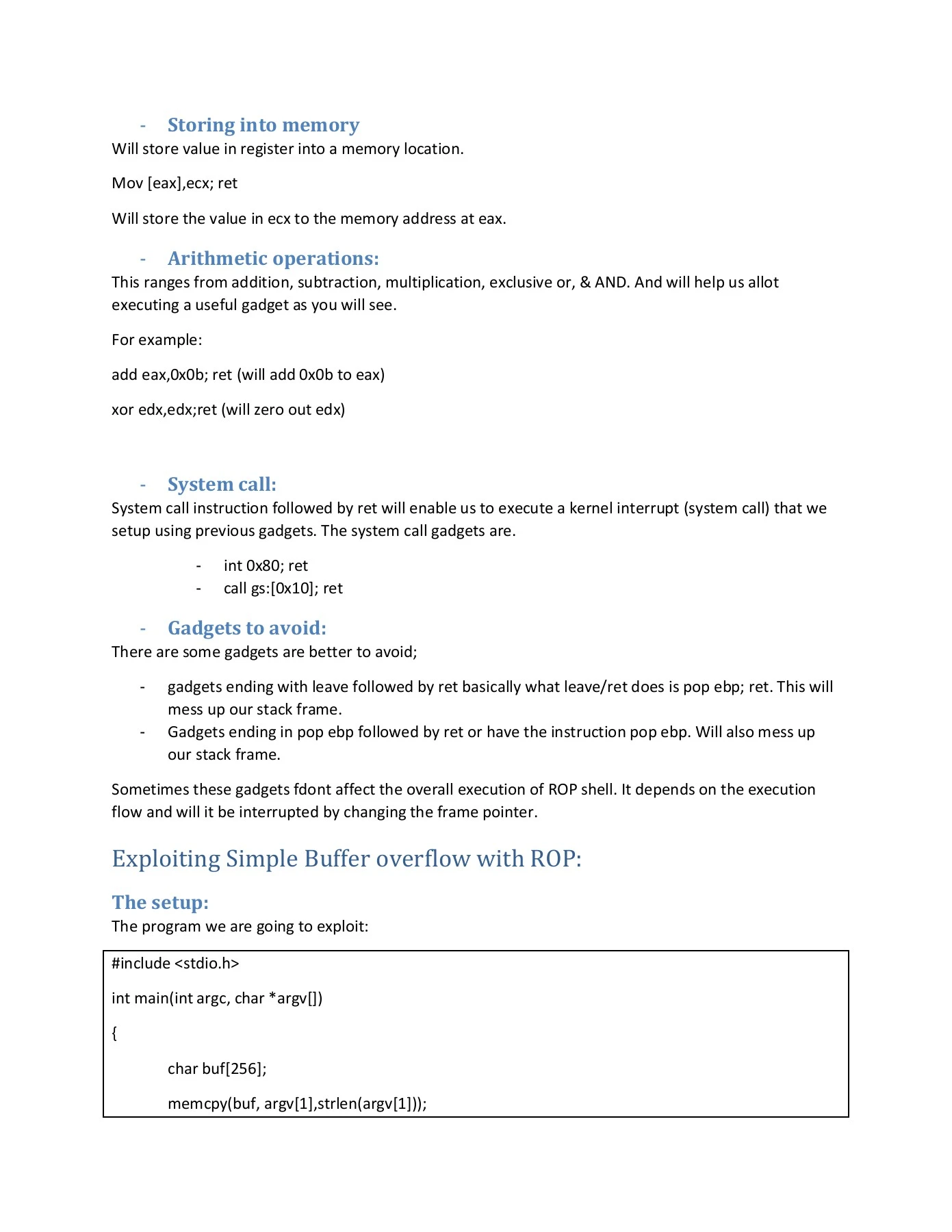 Return Oriented Programming (ROP FTW) - Intelligent Exploit