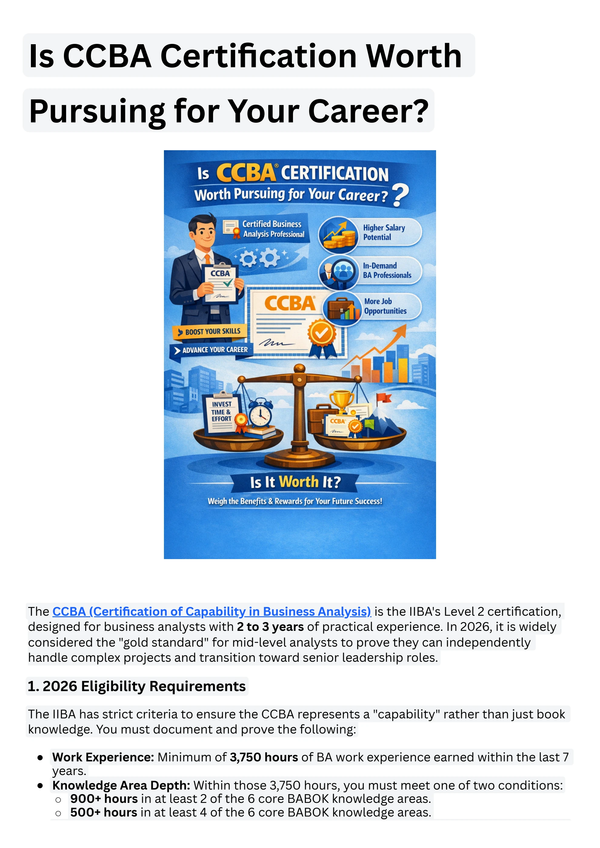 Unlock Your Potential with CCBA Certification