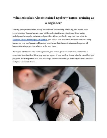 What Mistakes Almost Ruined Eyebrow Tattoo Training as a Beginner
