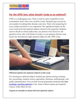 How to choose the best optional subject in UPSC exam ...