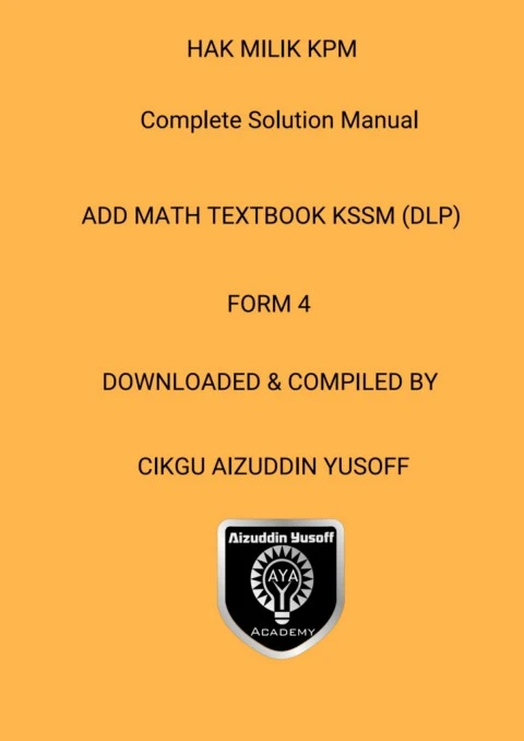 BUKU TEKS ADDMATHS FORM 4 (ANSWERS)