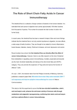 The Role of Short Chain Fatty Acids In Cancer Immunotherapy ...