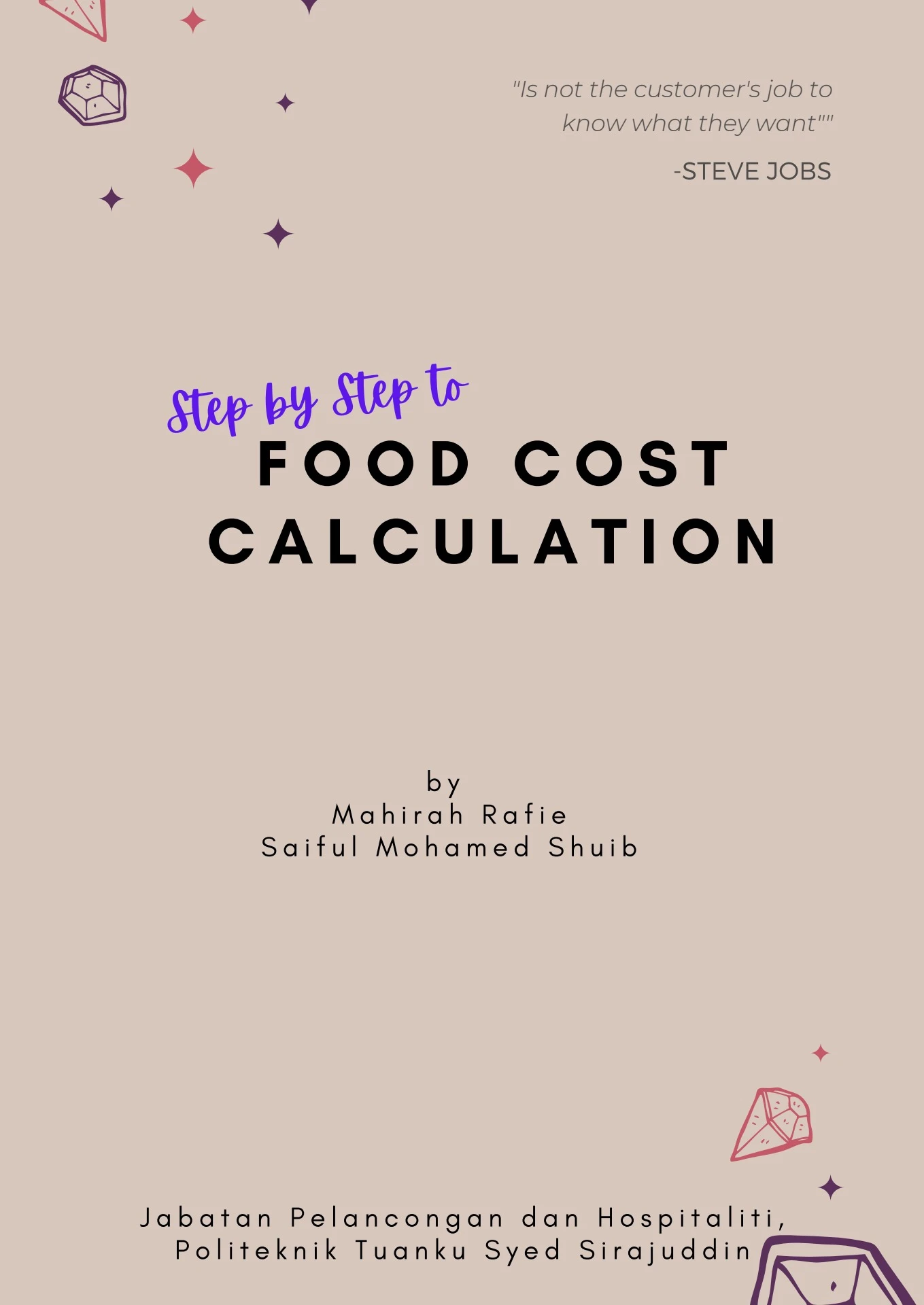 EBOOK STEP BY STEP TO FOOD COST CALCULATION