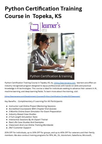 Python Certification Training Course in Topeka, KS - Mahaboob Basha ...