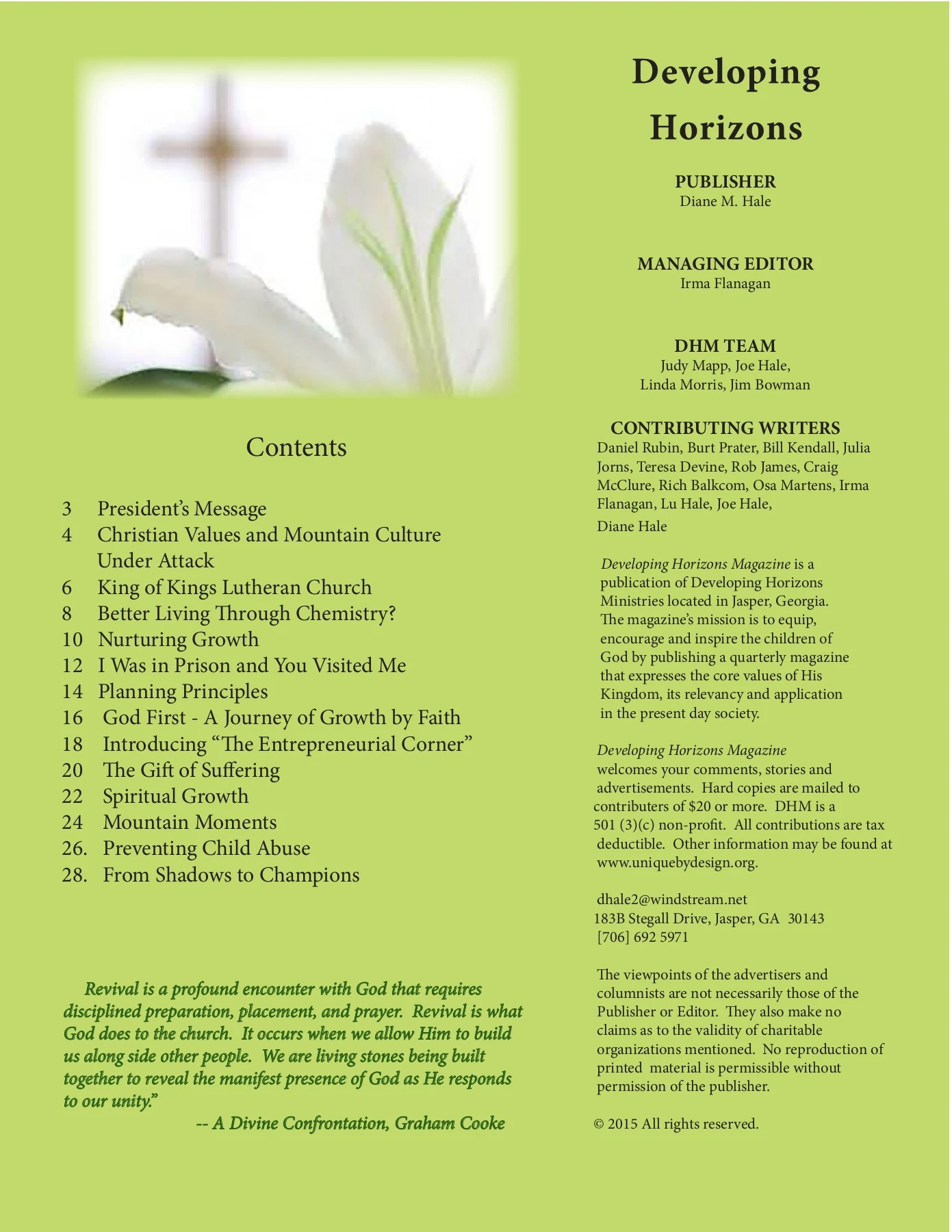 Developing Horizons Magazine (2).pdf Spring 2014
