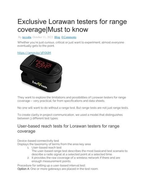 Exclusive Lorawan testers for range coverage