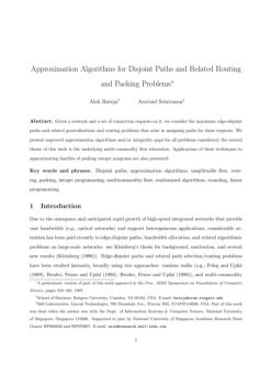 Approximation Algorithms for Disjoint Paths and Related ...