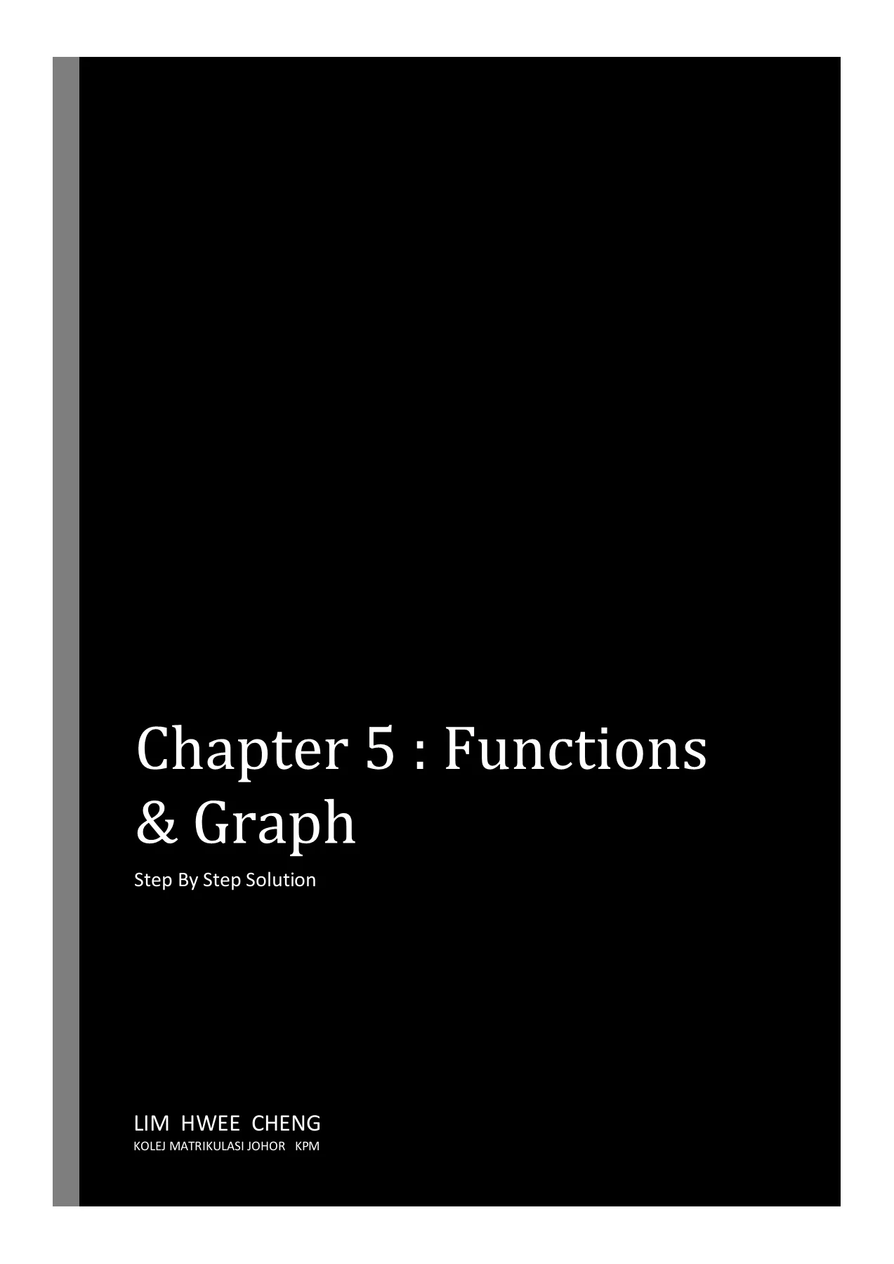 Chapter 5 : Functions and Graphs