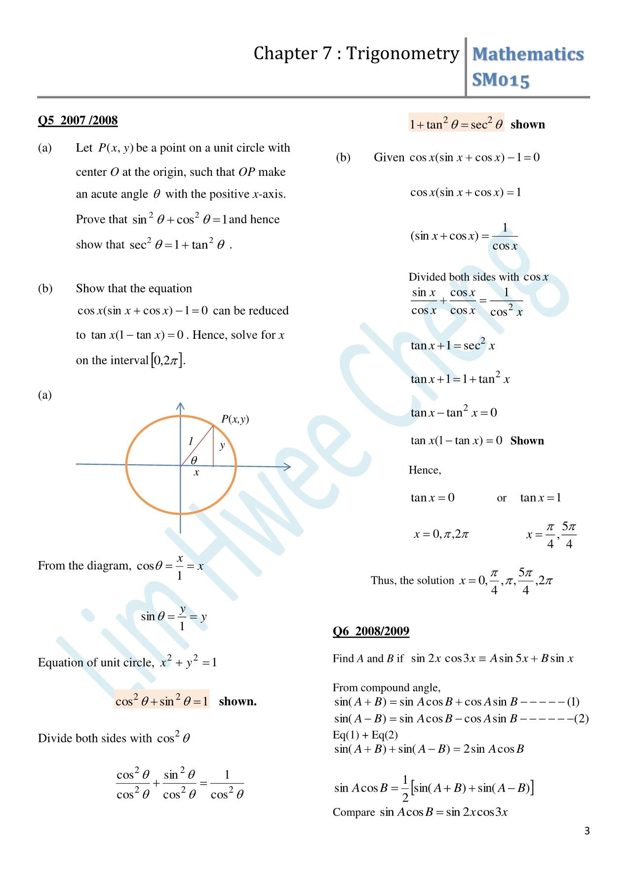 Chapter 7 Trigonometry