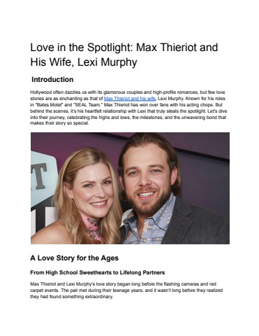 Love in the Spotlight_ Max Thieriot and His Wife, Lexi Murphy