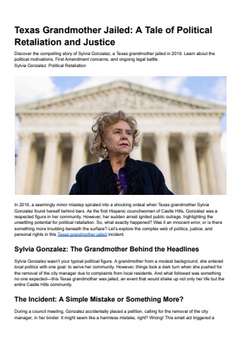 Texas Grandmother Jailed_ A Tale of Political Retaliation and Justice ...