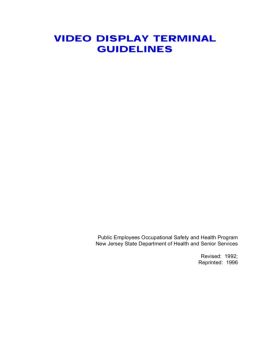 Video Display Terminal Guidelines - New Jersey