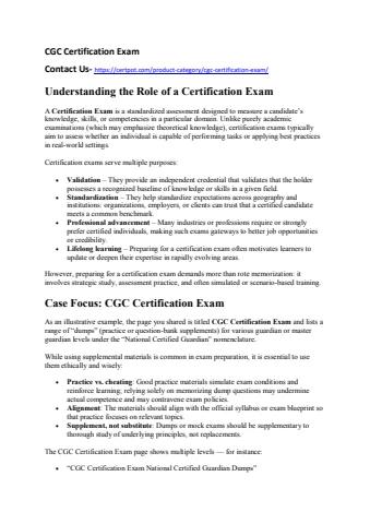 CGC Certification Exam