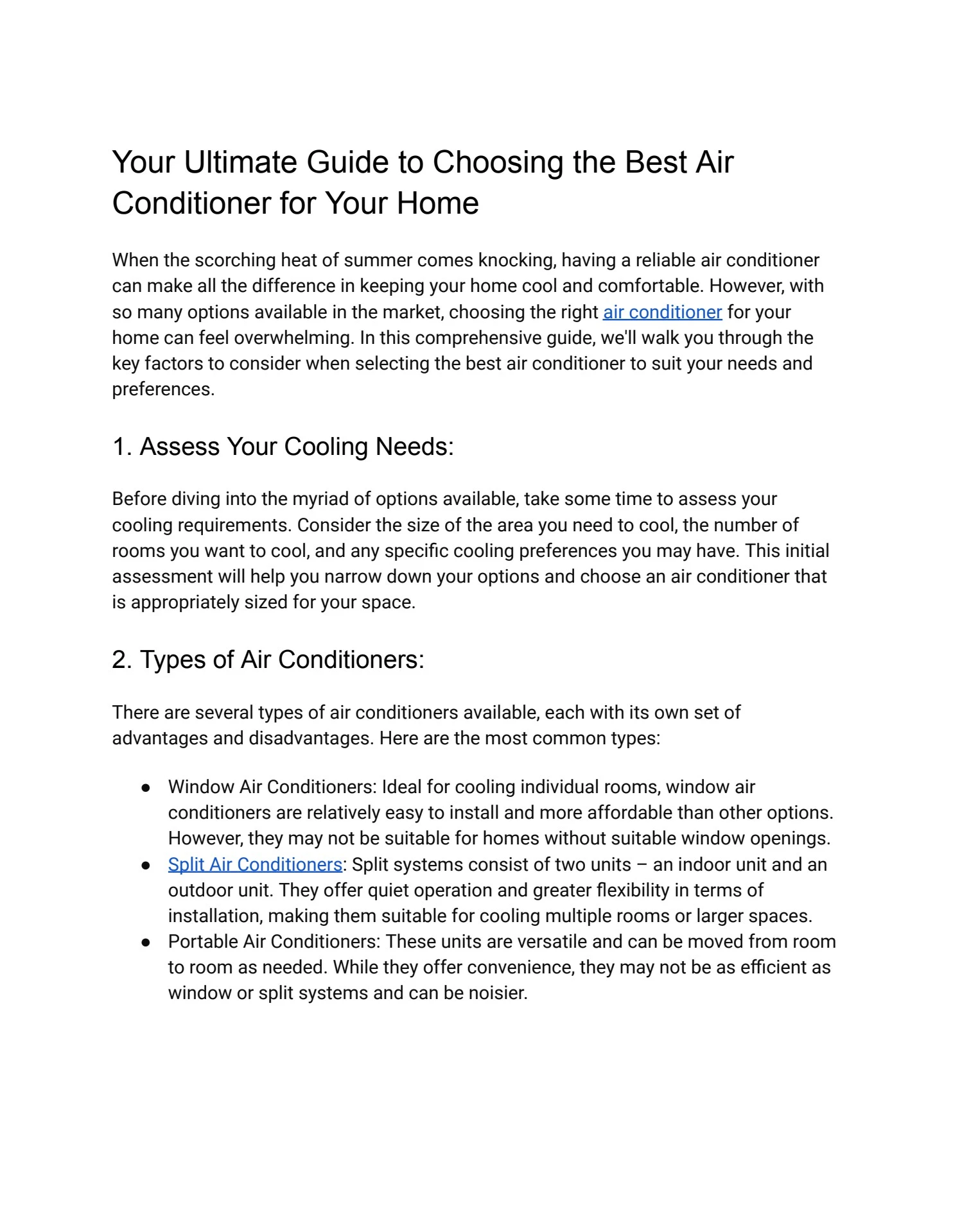 Your Ultimate Guide to Choosing the Best Air Conditioner for Your Home