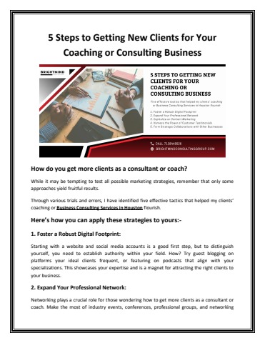 5 Steps to Getting New Clients for Your Coaching or Consulting Business ...