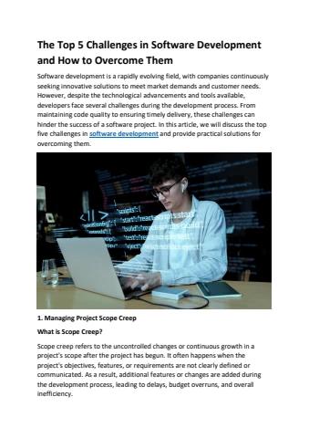 The Top 5 Challenges in Software Development and How to Overcome Them