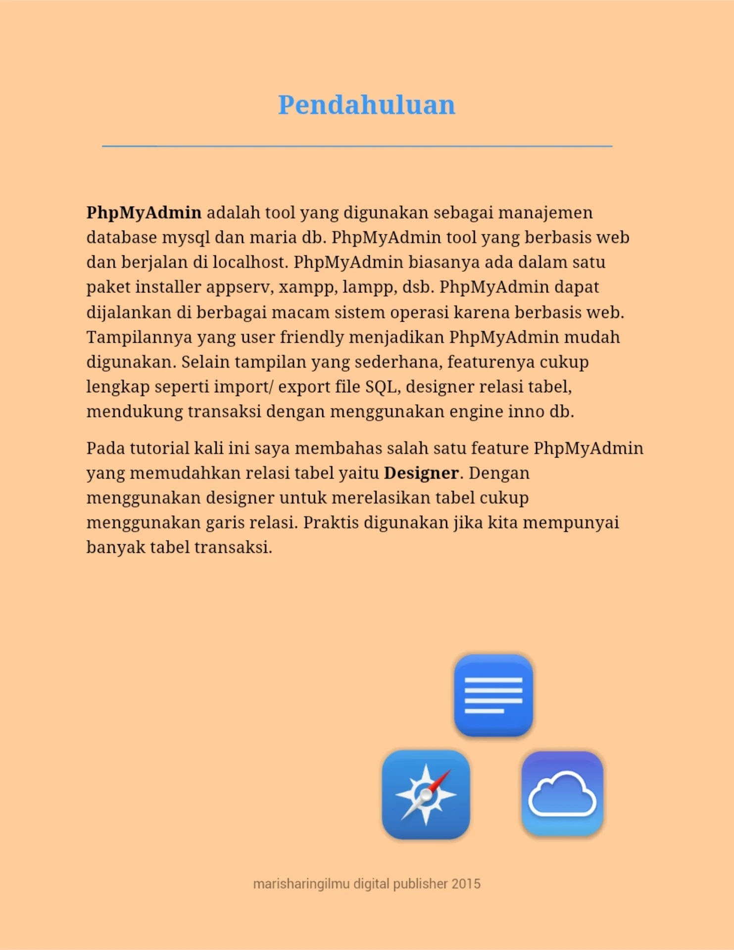 Panduan Menggunakan Designer PhpMyAdmin