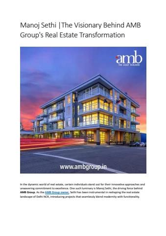 AMB Group Owner: Redefining Real Estate with Vision and Excellence ...