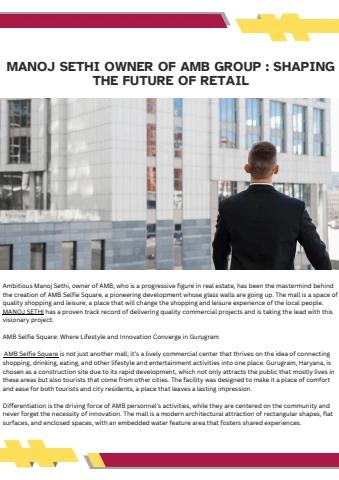Amb Owner MANOJ SETHI OWNER OF AMB GROUP Shaping the Future of Retail