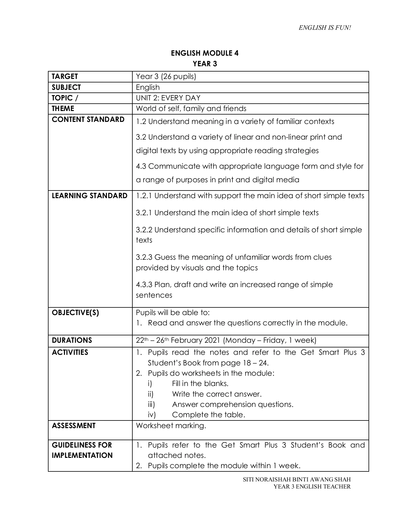 English Module 4 (Week 4)
