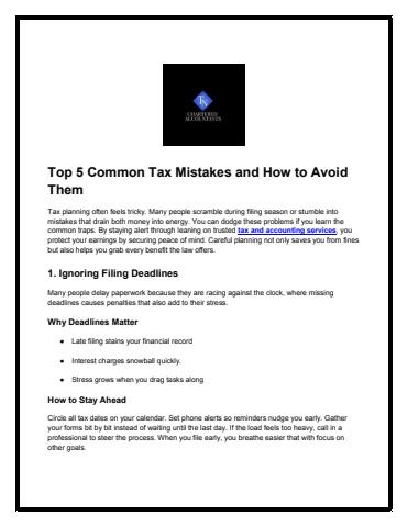 Top 5 Common Tax Mistakes and How to Avoid Them
