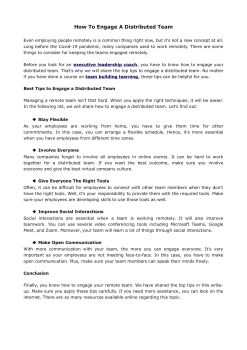 How To Engage A Distributed Team - marketing.theriverbendgroup Flip PDF ...
