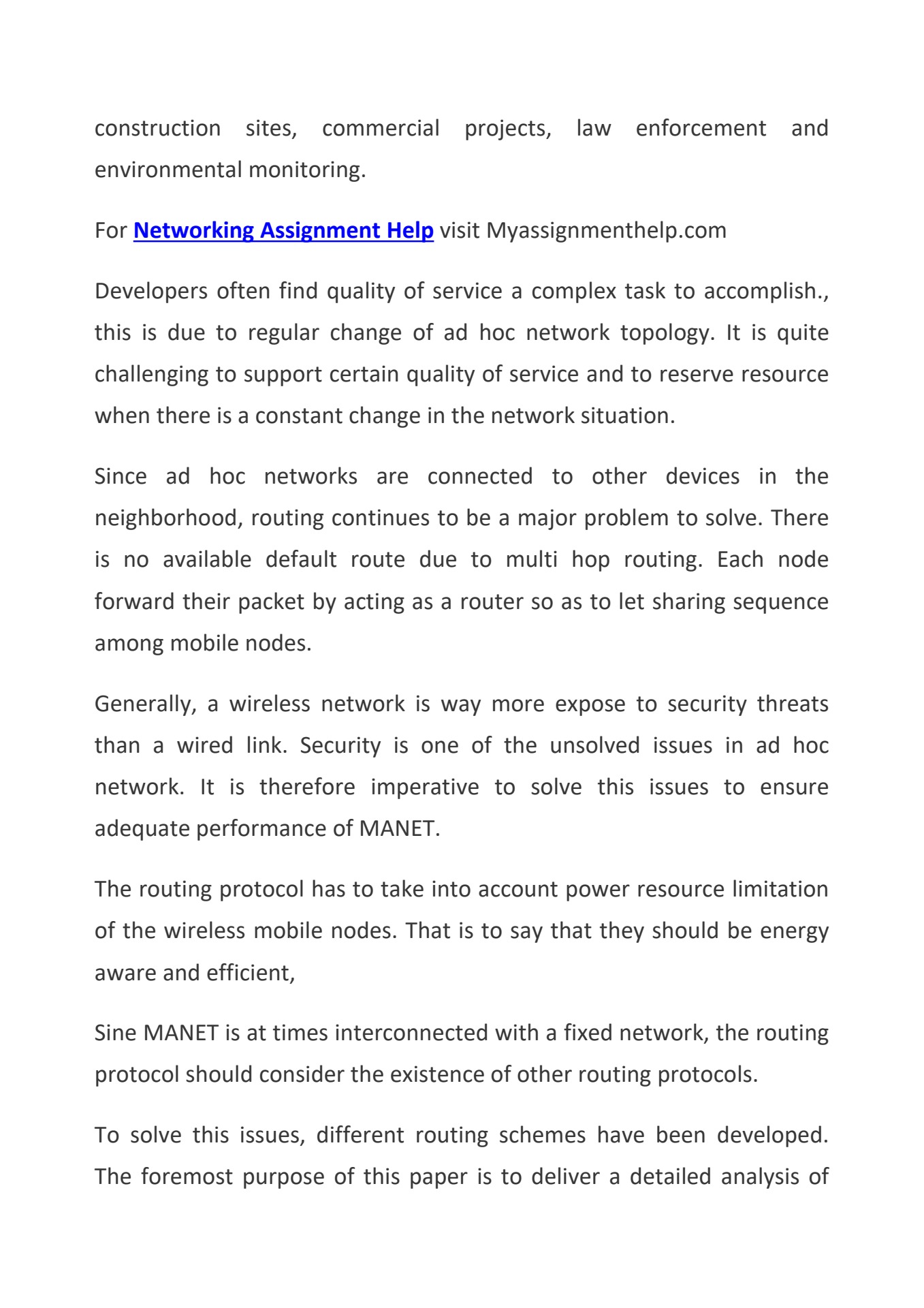 Essay: Mobile Ad Hoc Networks - Overview Of Routing Protocols.