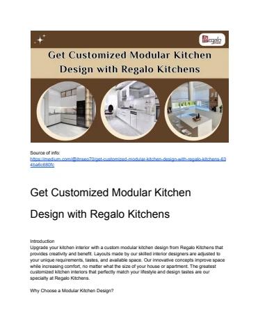 Get Customized Modular Kitchen Design with Regalo Kitchens - it nucleus ...