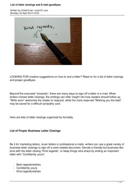 Ways To Sign Off A Letter