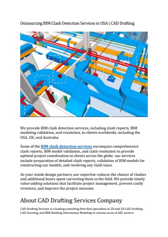 Outsourcing BIM Clash Detection Services in USA | CAD Drafting