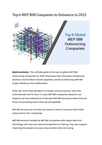 Top 6 MEP BIM Companies to Outsource in 2025