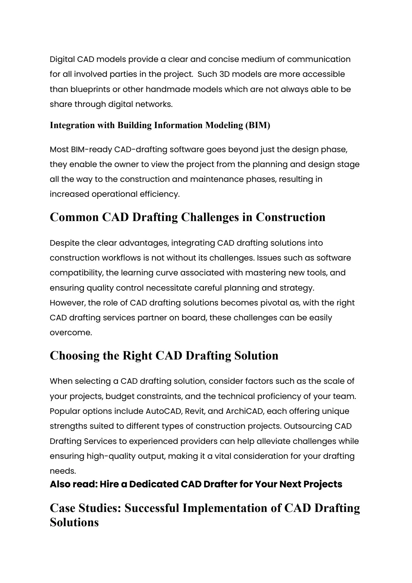 CAD Drafting Solution for Your Construction Projects