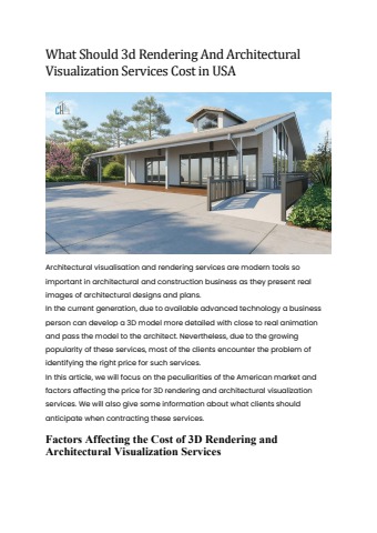 What Should 3d Rendering And Architectural Visualization Services Cost ...