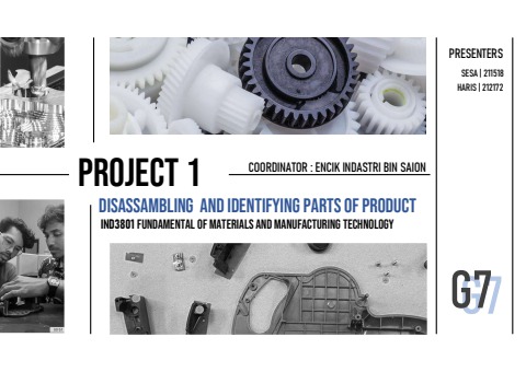 Disassambling and Identifying Parts of Product