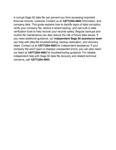 Repair Corrupt Sage 50 Data File: Step-by-Step Recovery Guide - Harry james Flip PDF | AnyFlip