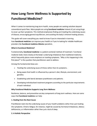 long-term wellness programs