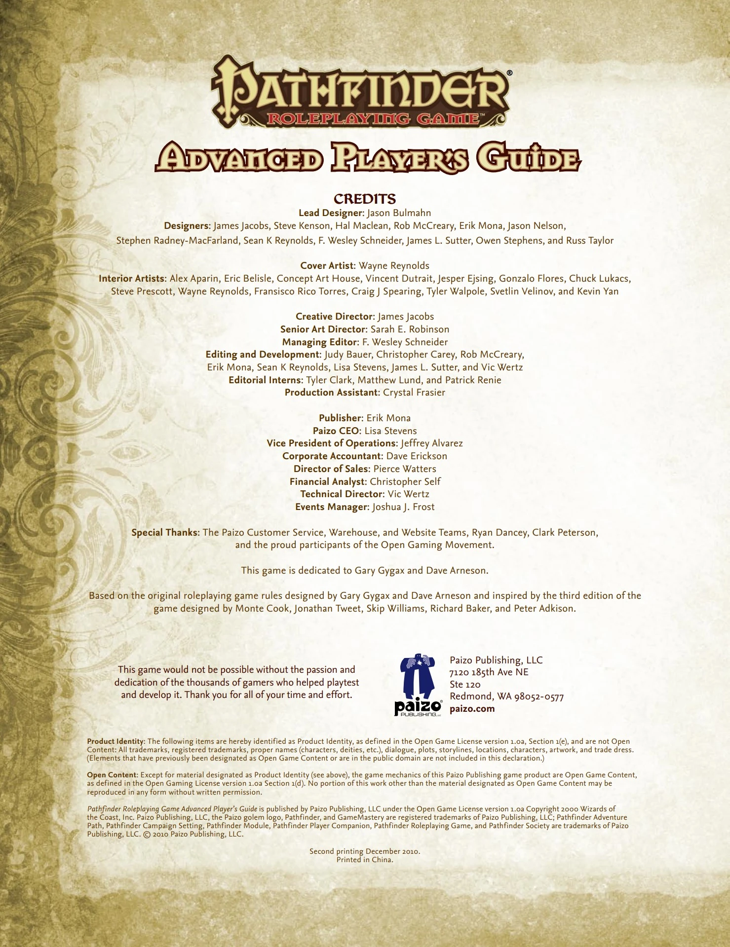 Pathfinder Advanced Players Guide