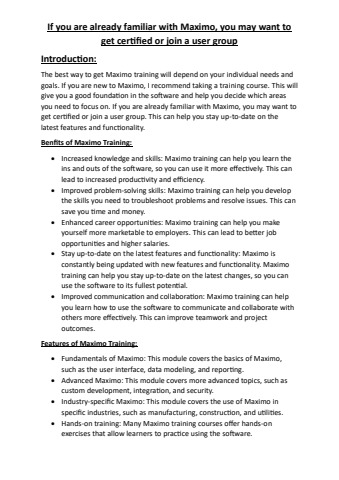 Maximo Training.pdf Maximo Training - nisa Trainings Flip PDF | AnyFlip