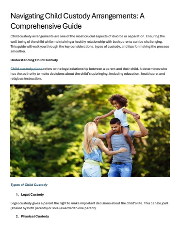 Navigating Child Custody Arrangements - A Comprehensive Guide ...