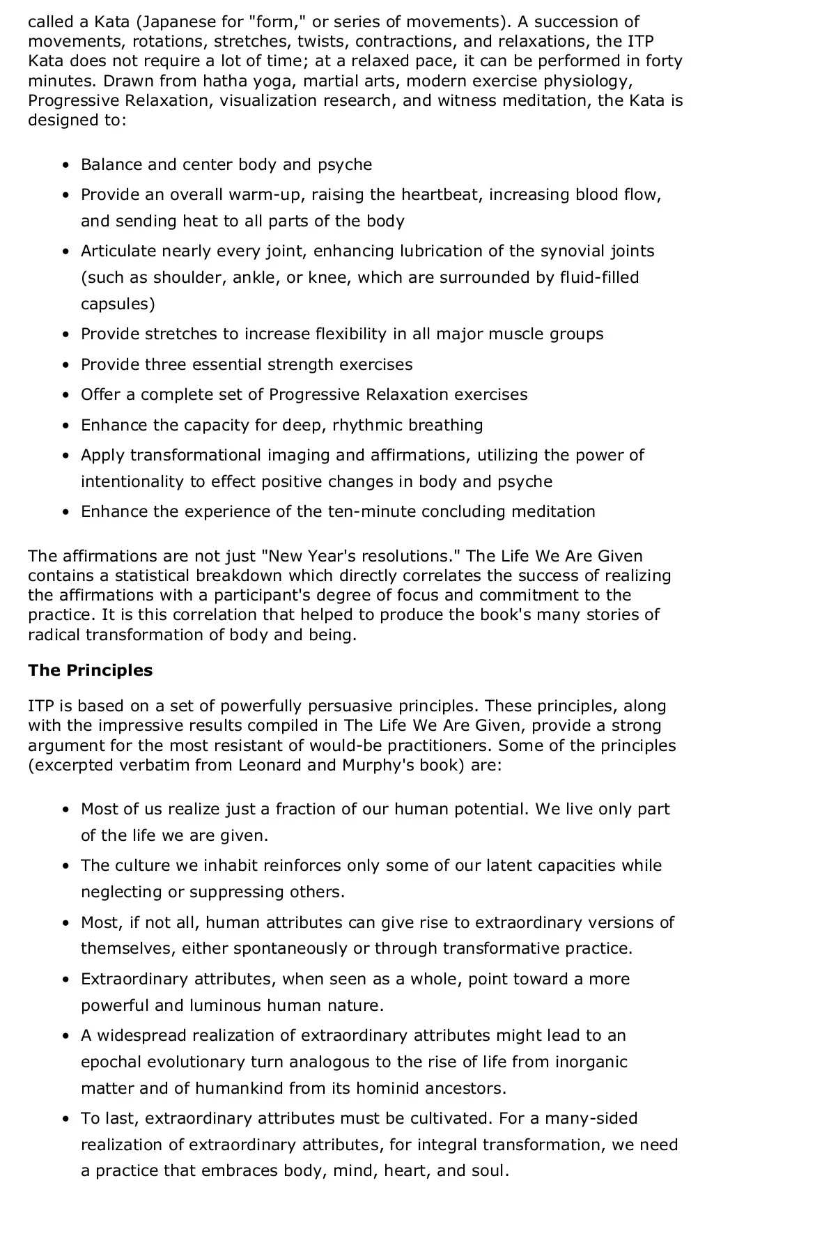 Integral Transformative Practice Integral Transformative Practice (ITP) - Esalen Institute