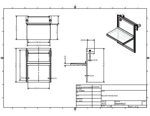 IND3201 TECHNICAL DRAWING (DRYING RACK)