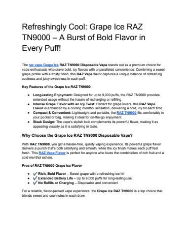 Refreshingly Cool_ Grape Ice RAZ TN9000 – A Burst of Bold Flavor in ...