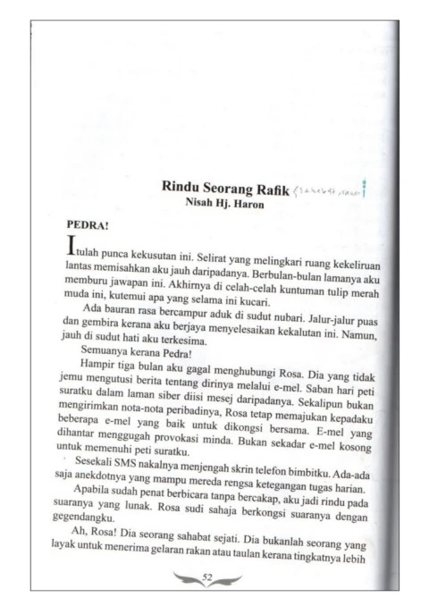 CERPEN RINDU SEORANG RAFIK