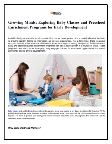 Growing Minds- Exploring Baby Classes and Preschool Enrichment Programs ...