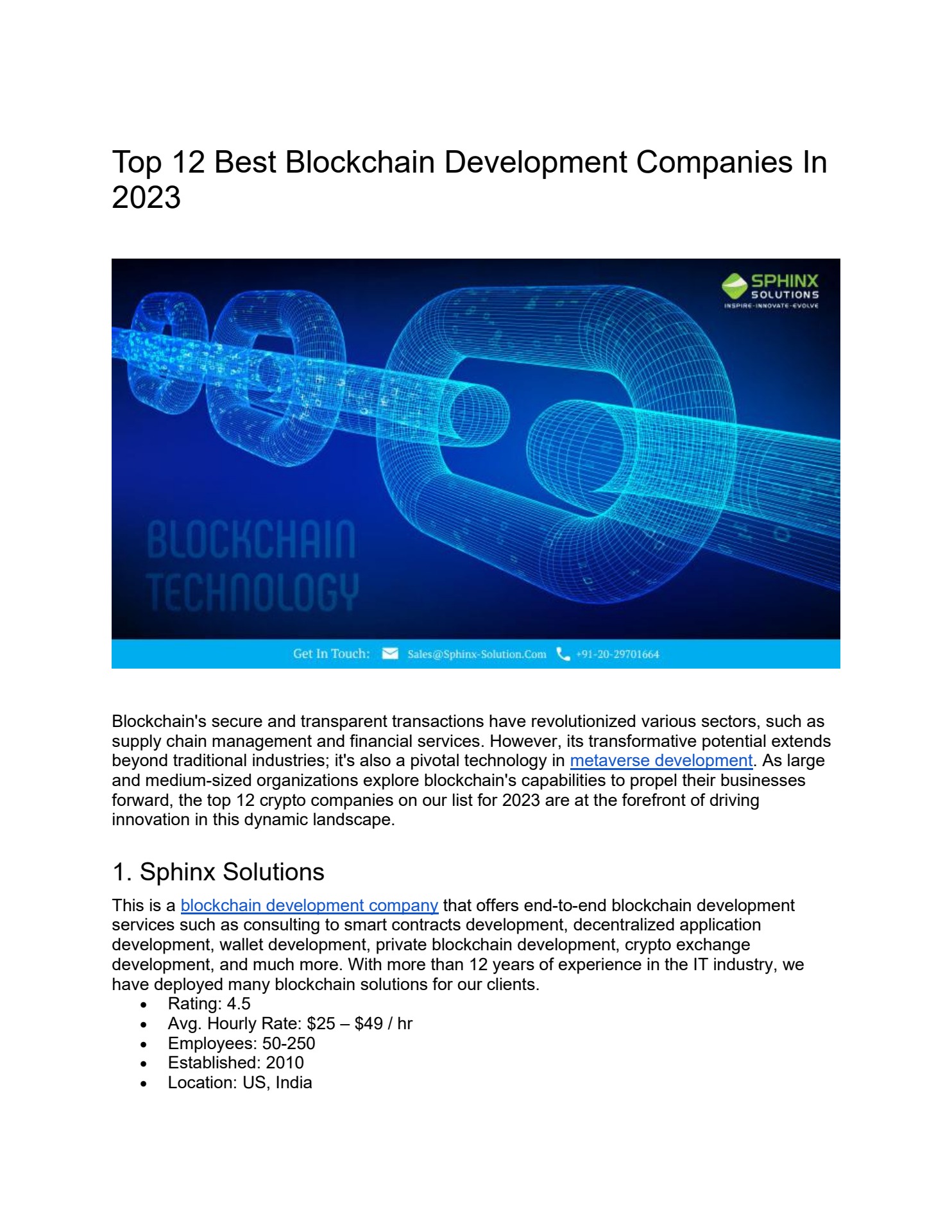 Top 12 Best Blockchain Development Companies In 2023 (1) - Flip eBook Pages  1-5 | AnyFlip