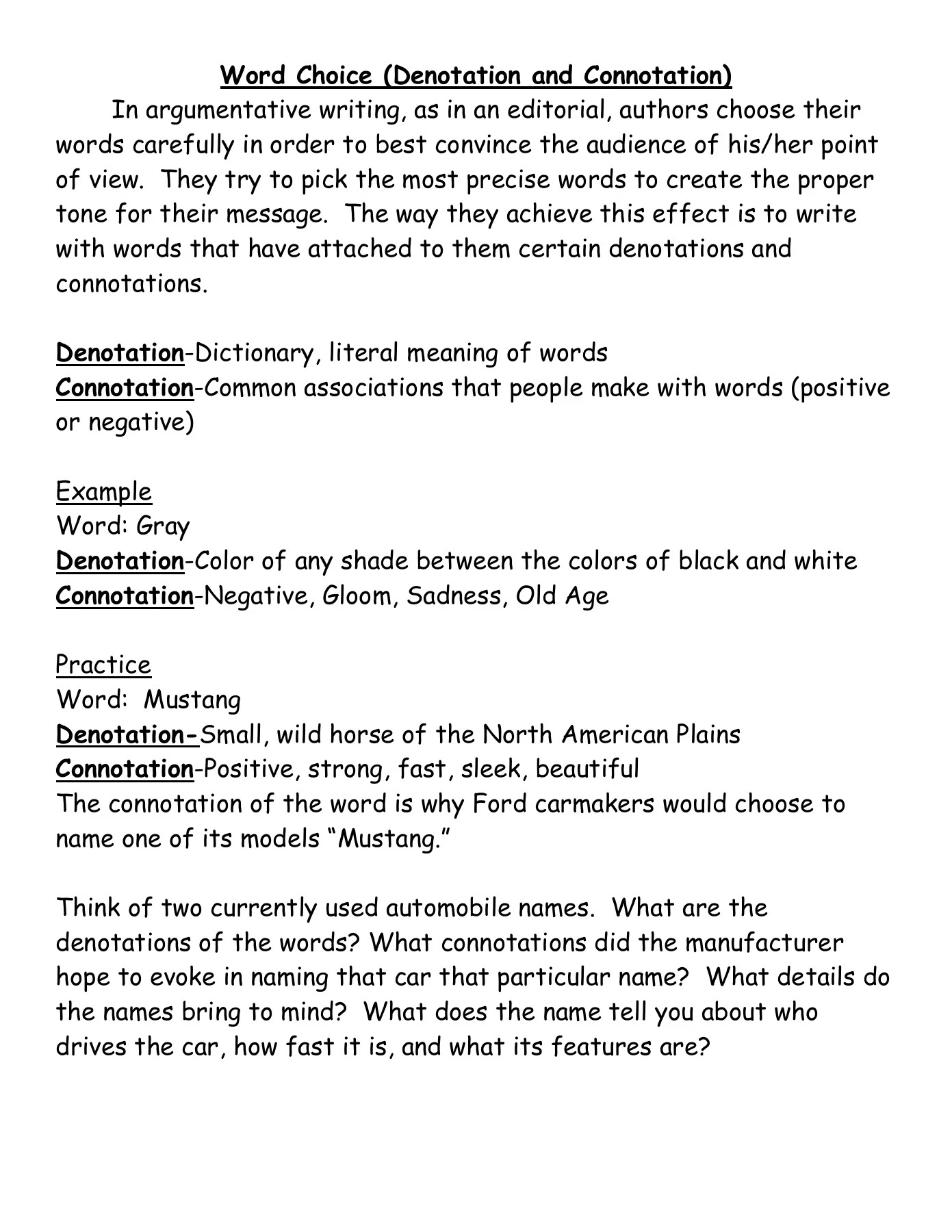 Examples Of Connotation Positive And Negative