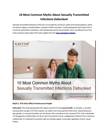 10 Most Common Myths About Sexually Transmitted Infections Debunked
