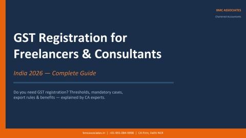 GST Registration for Freelancers & Consultants in India 2026 | Expert ...