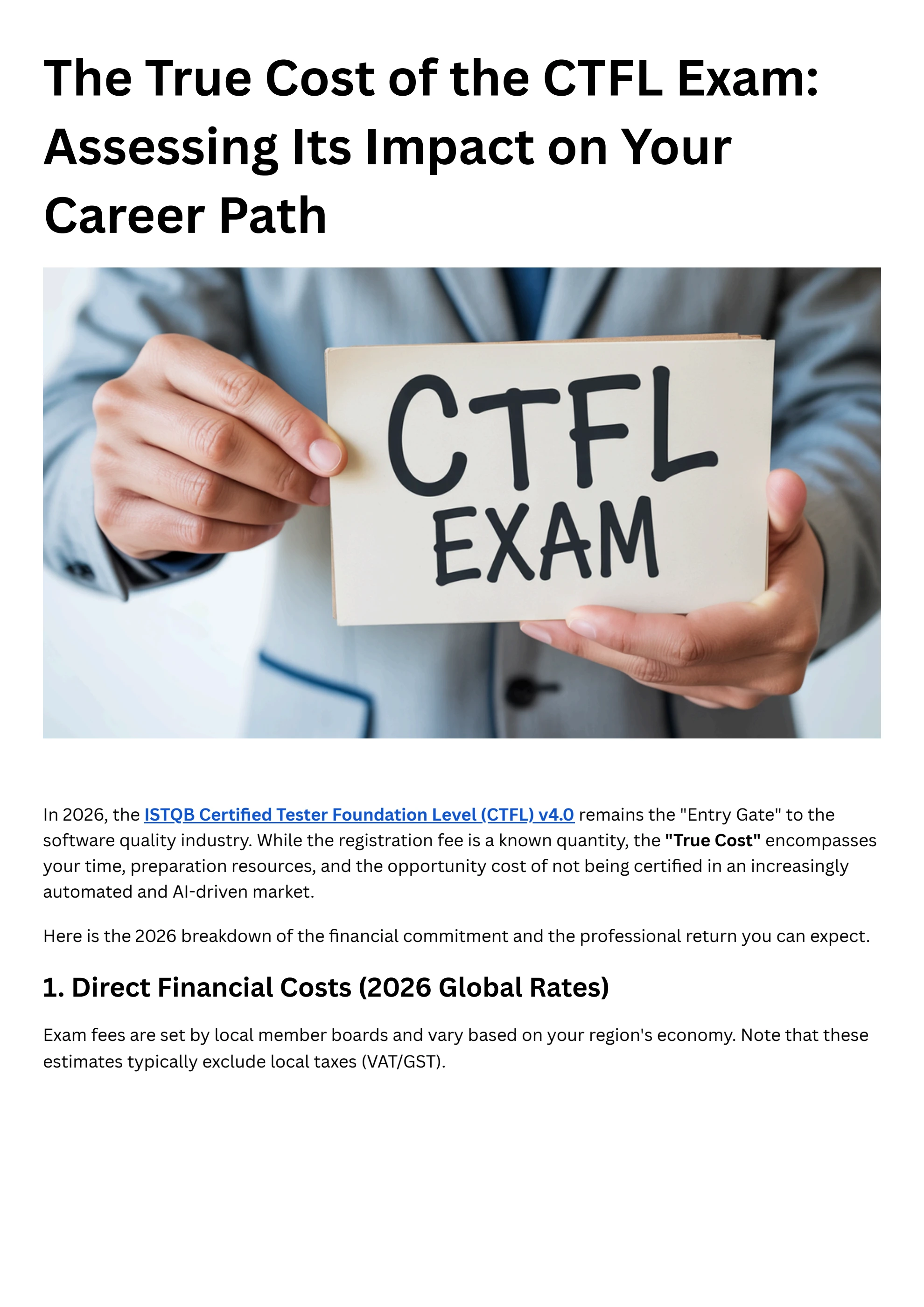 The True Cost of the CTFL Exam: Assessing Its Impact on Your Career Path
