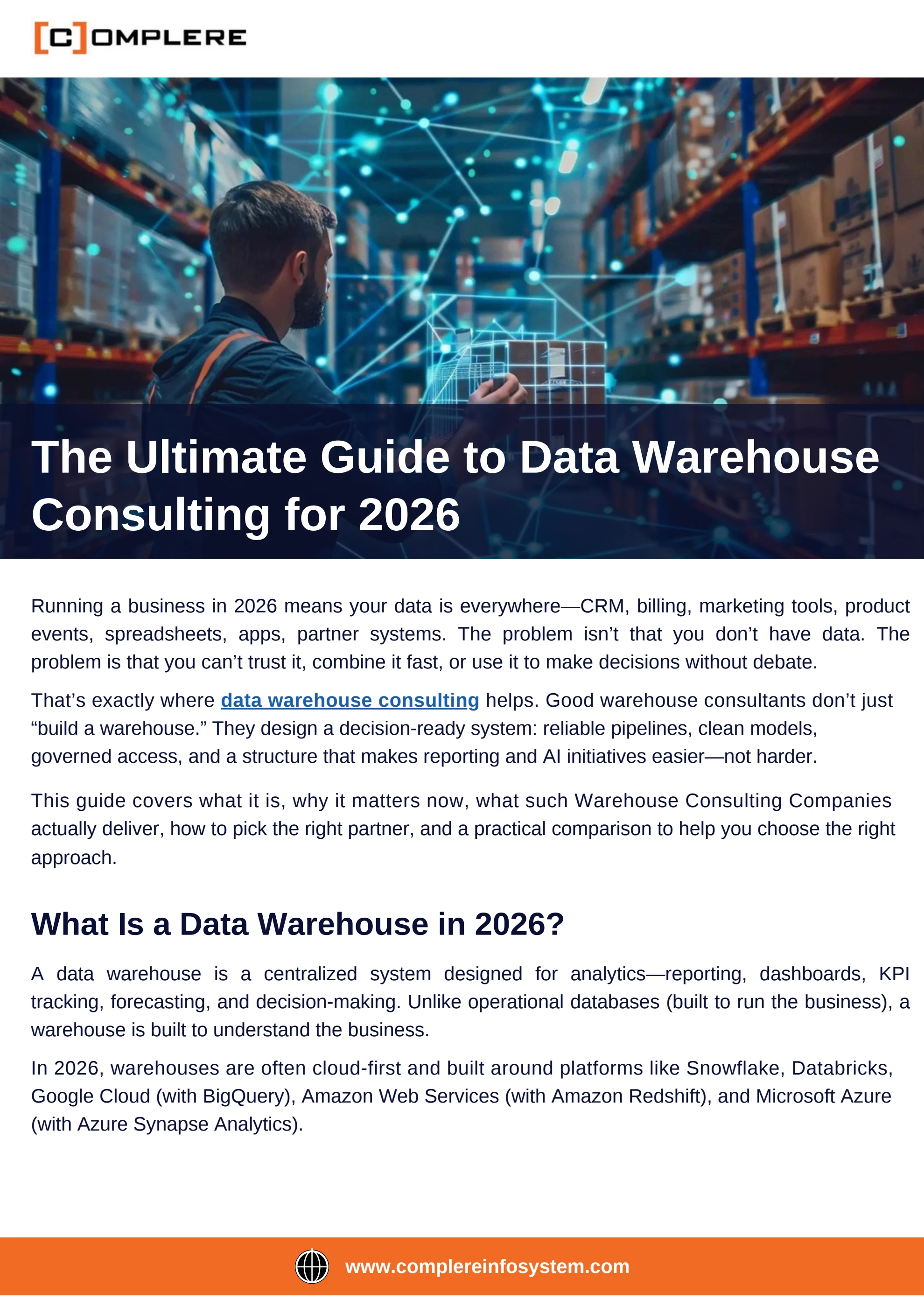 The Ultimate Guide to Data Warehouse Consulting for 2026
